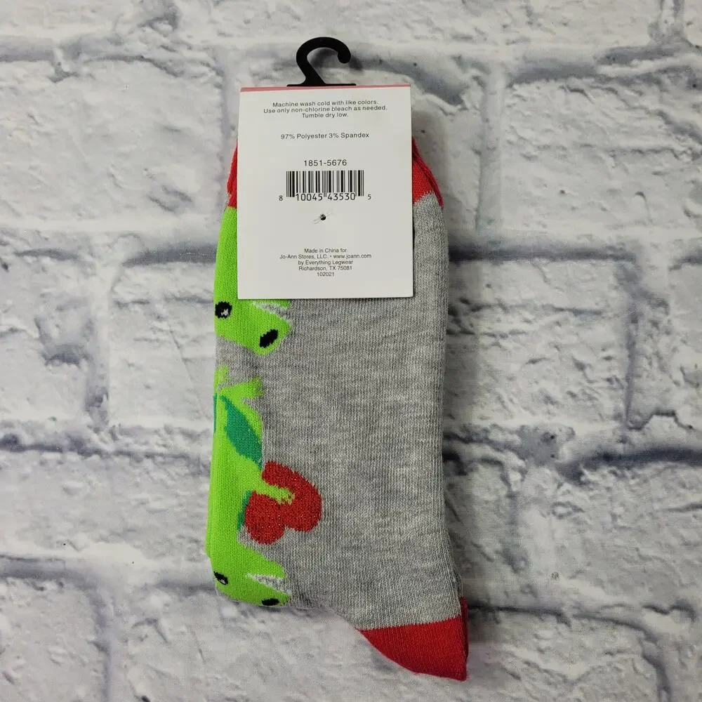 NWT Valentine T-Rex Heart You Are Dino-Mite Novelty Crew Socks size 4-10